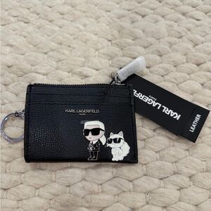 Karl Lagerfeld Black Textured Card Wallet